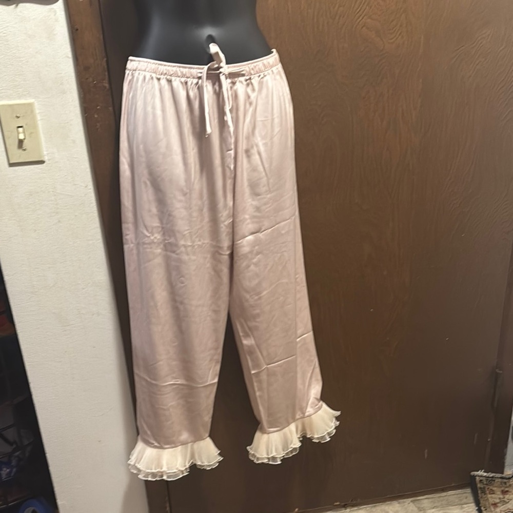 Elan Blush Pajama Pants with Cream Ruffle